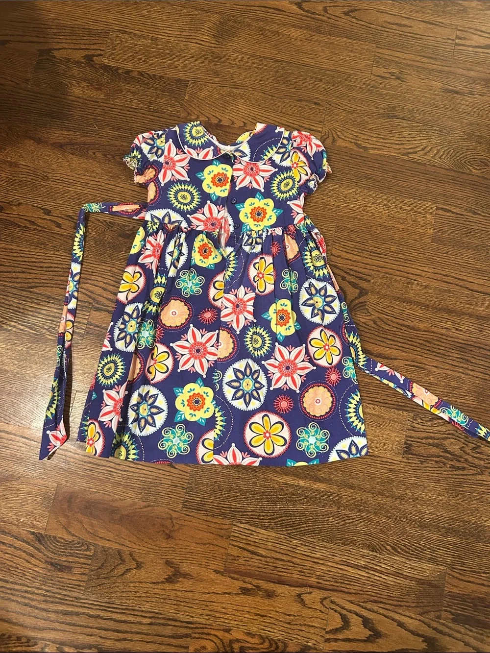 marmellata Navy Floral Smocked Summer Dress